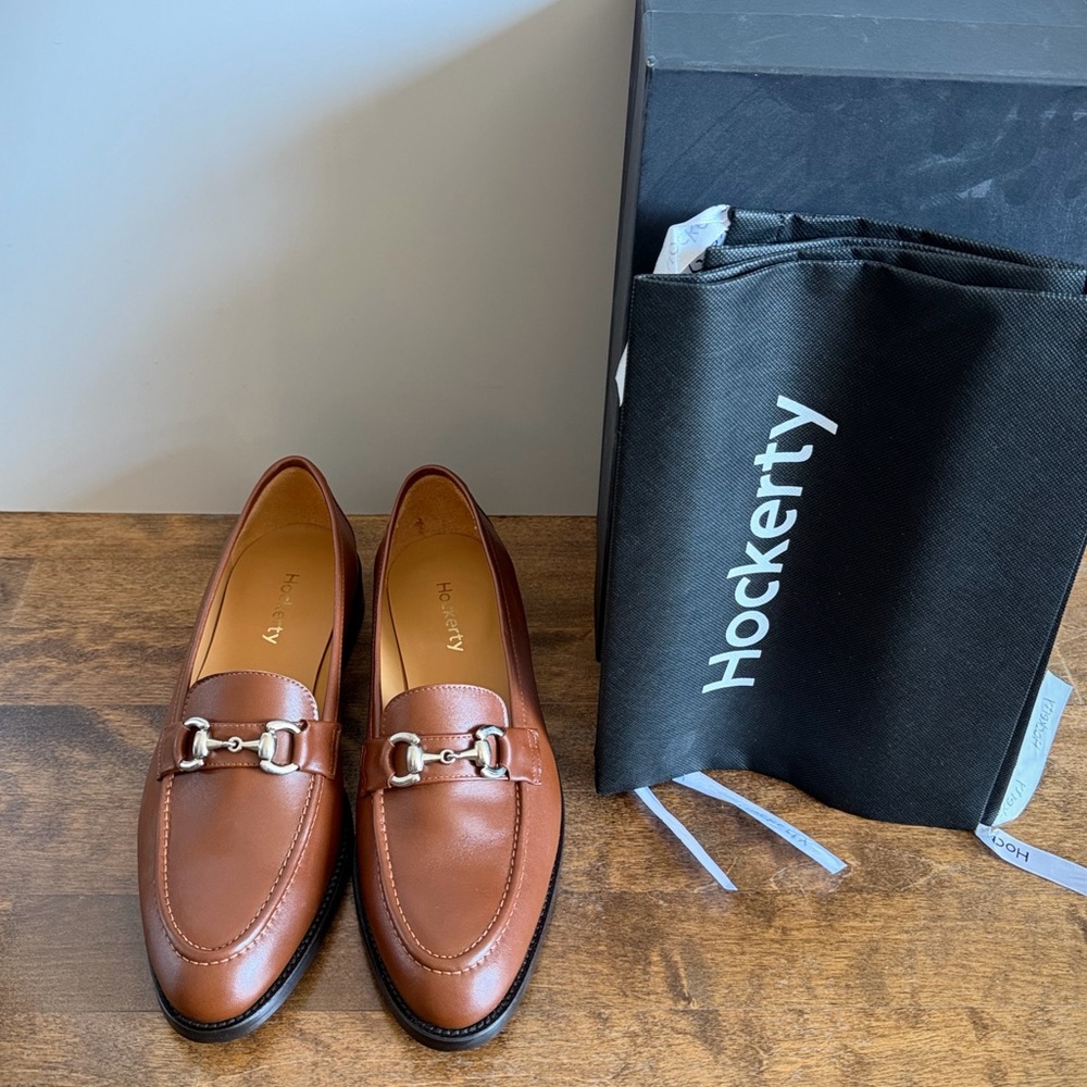 Hockerty Brown Leather Slip On Loafer Horse Bit Dress Shoes Mens Sz 42 Spain NIB